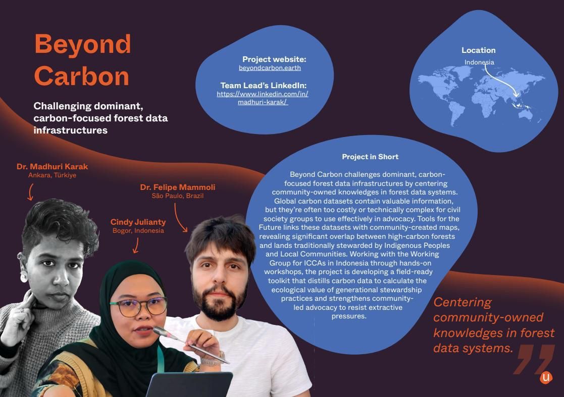 Announcement with project description and three team members headshots